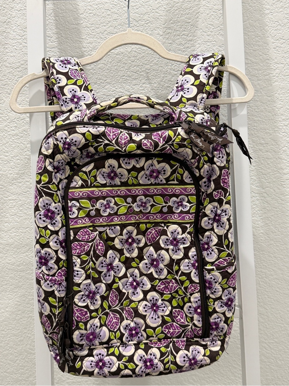 Vera Bradley Plum Petals Quilted Laptop Backpack